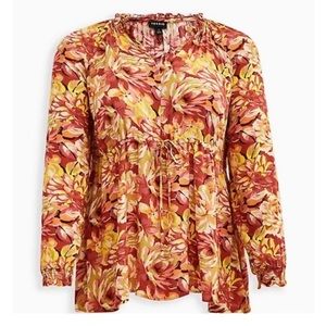 Torrid Blouse, Size 1 (14/16), NWT, warm fall colors